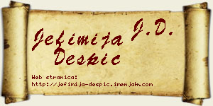 Jefimija Despić vizit kartica
